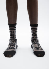 Multi-Letter Embroidered Sheer Socks