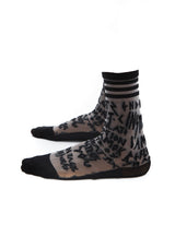 Multi-Letter Embroidered Sheer Socks
