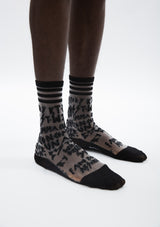 Multi-Letter Embroidered Sheer Socks