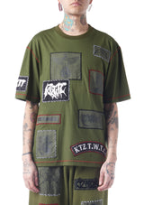 multi-patch unisex T-shirt