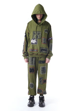 patch-detailed drawstring hoodie