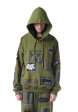 patch-detailed drawstring hoodie