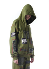 patch-detailed drawstring hoodie