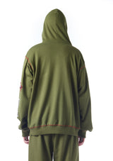 patch-detailed drawstring hoodie