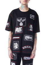 multi-patch unisex T-shirt