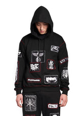 Patch-detailed drawstring hoodie