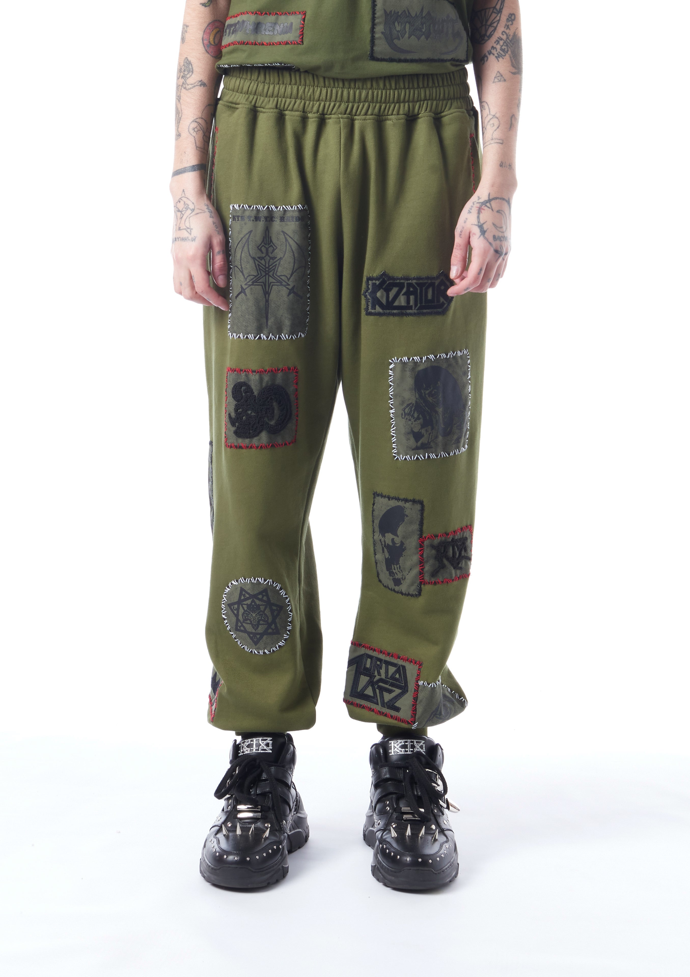 multi-patch track pants