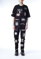 multi-patch unisex T-shirt