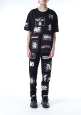 multi-patch unisex T-shirt