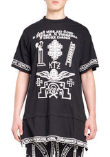 KTZ CHURCH PRINT LONG APRON T-SHIRT
