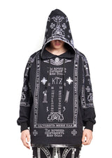 KTZ CHURCH PRINT EMBROIDERED SIDE ZIP HOODIE