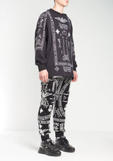 KTZ CHURCH PRINT EMBROIDERED LONG SIDE ZIPED SWEATSHIRT