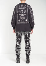 KTZ CHURCH PRINT EMBROIDERED LONG SIDE ZIPED SWEATSHIRT