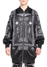 KTZ CHURCH PRINT LONG BOMBER JACKET