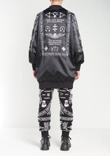 KTZ CHURCH PRINT LONG BOMBER JACKET