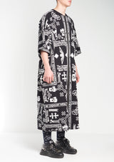 KTZ CAPSULE COLLECTION CHURCH PRINT LONG ZIP KAFTAN