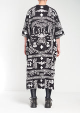 KTZ CAPSULE COLLECTION CHURCH PRINT LONG ZIP KAFTAN