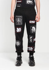 Patch-Detailed Embroidered Track Pants