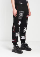 Patch-Detailed Embroidered Track Pants