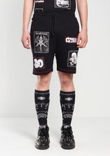 Multi-patch unisex shorts