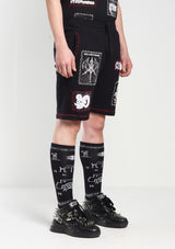 Multi-patch unisex shorts
