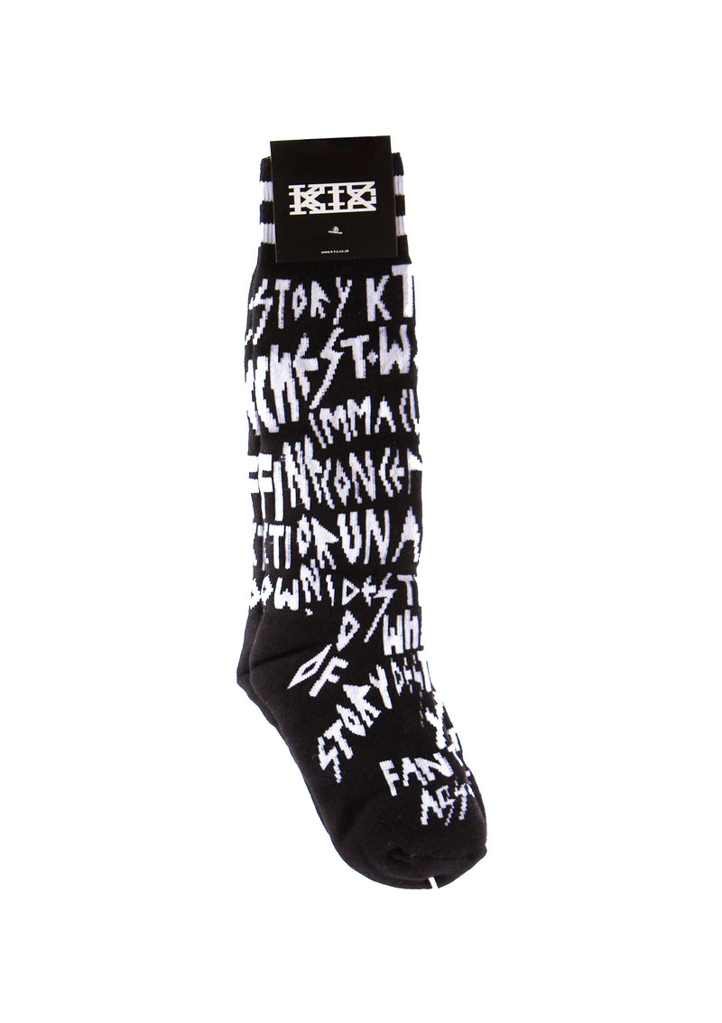 multi-letter embroidered socks