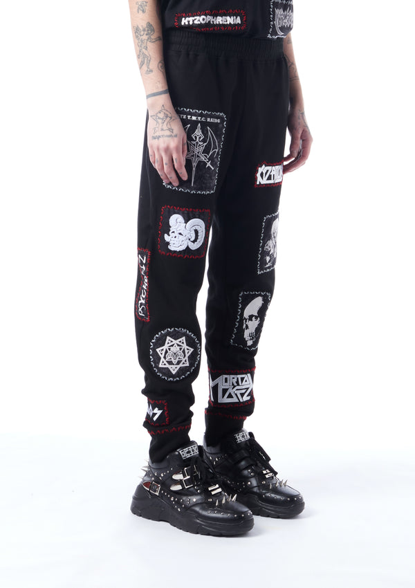 patch-detailed track pants
