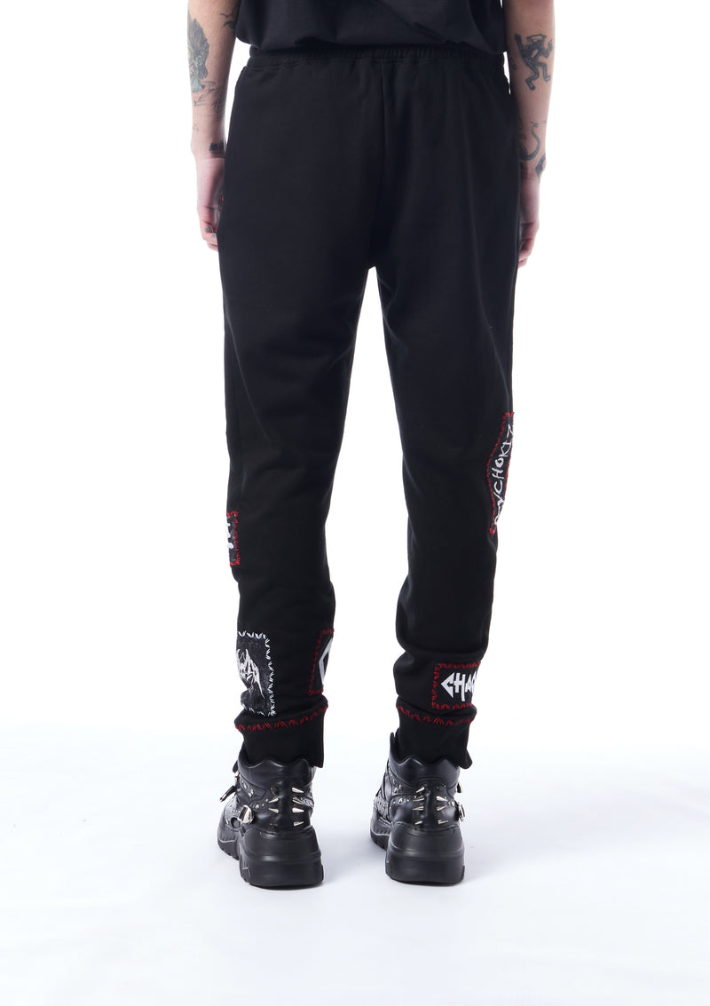 patch-detailed track pants