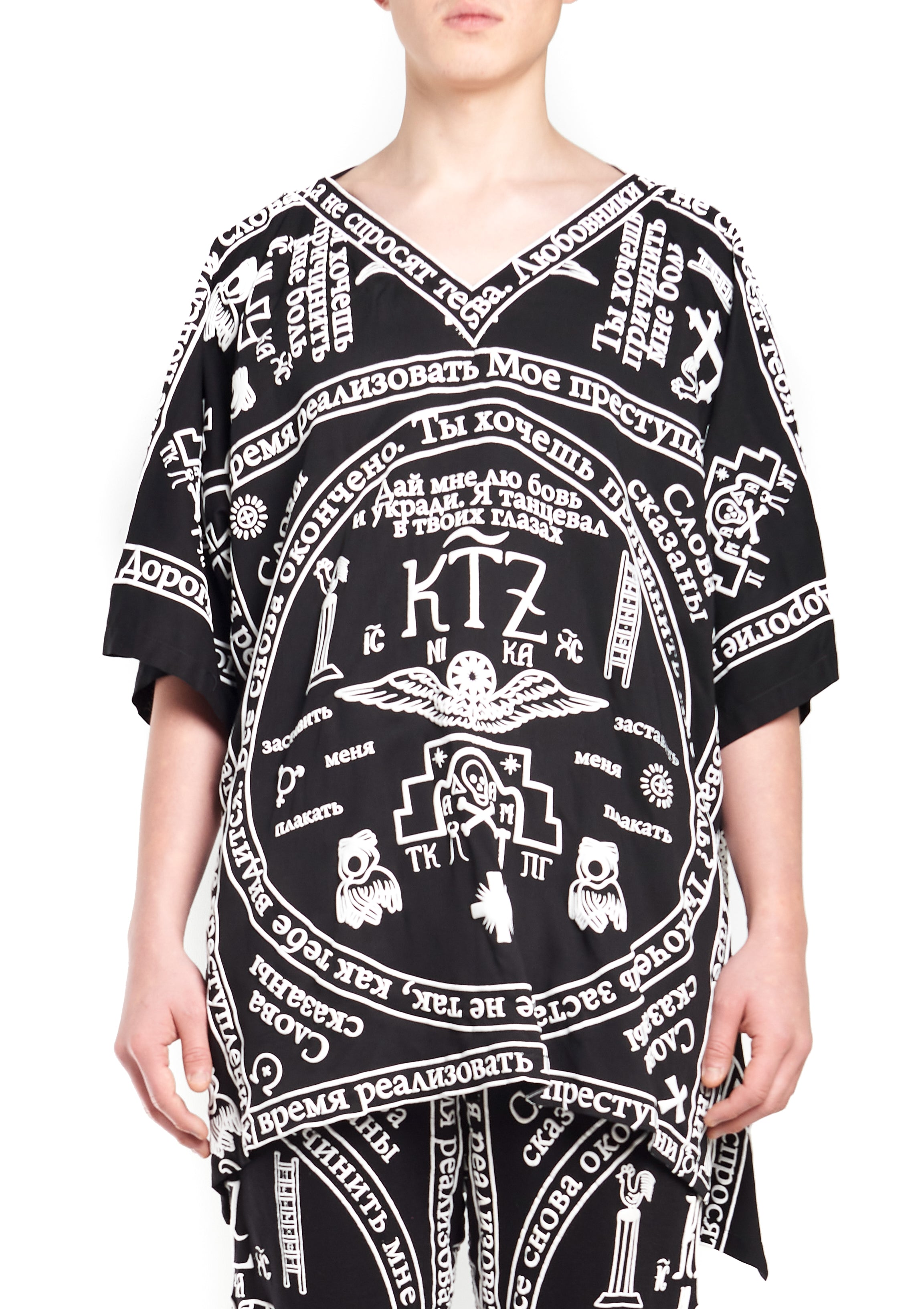 Ktz KTZ CAPSULE COLLECTION CHURCH PRINT CREPE KAFTAN T-SHIRT – KOKON TO ZAI LTD