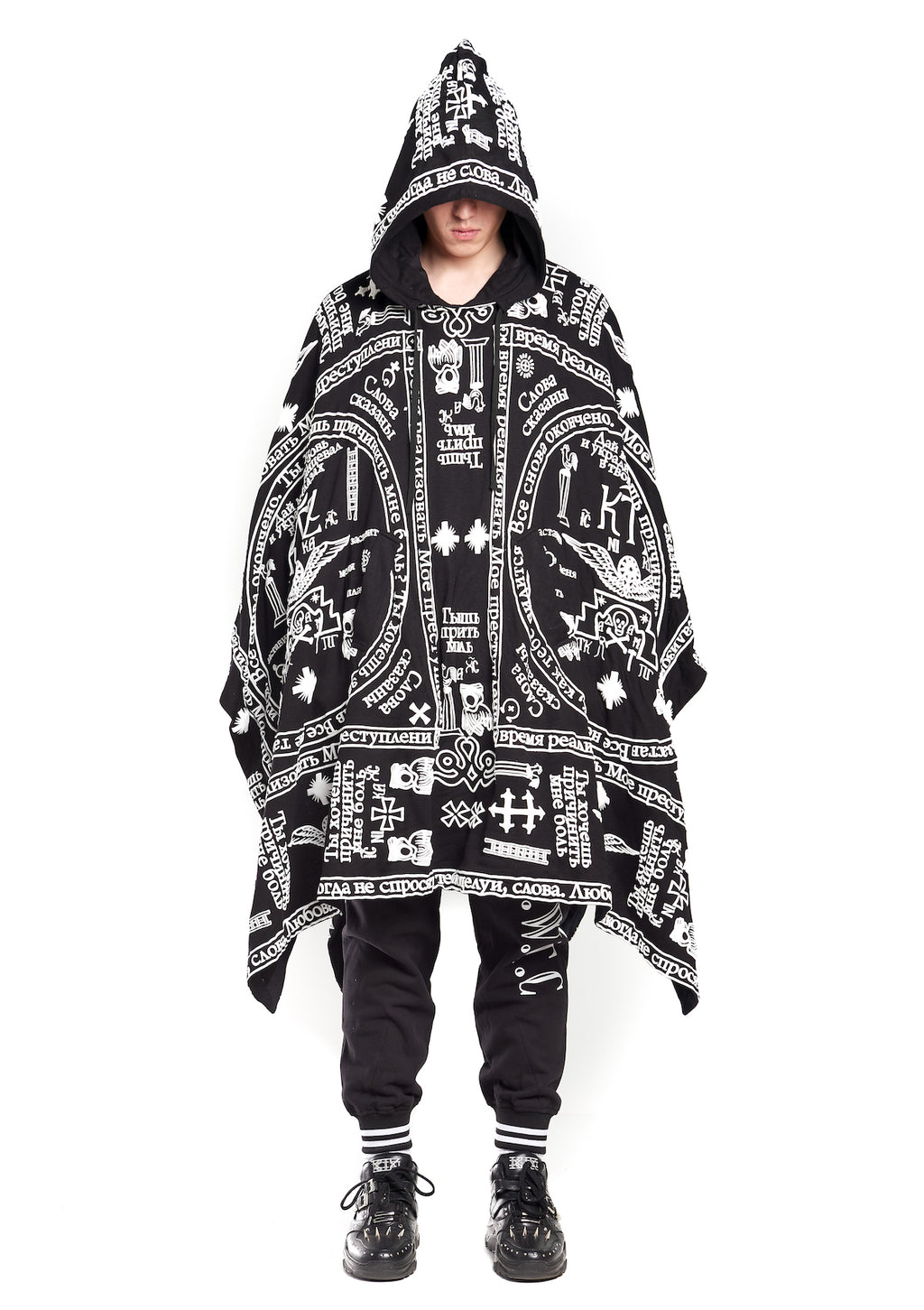 KTZ CAPSULE COLLECTION CHURCH PRINT HOODED PONCHO