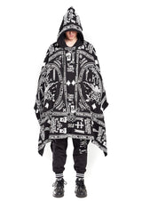 KTZ CAPSULE COLLECTION CHURCH PRINT HOODED PONCHO