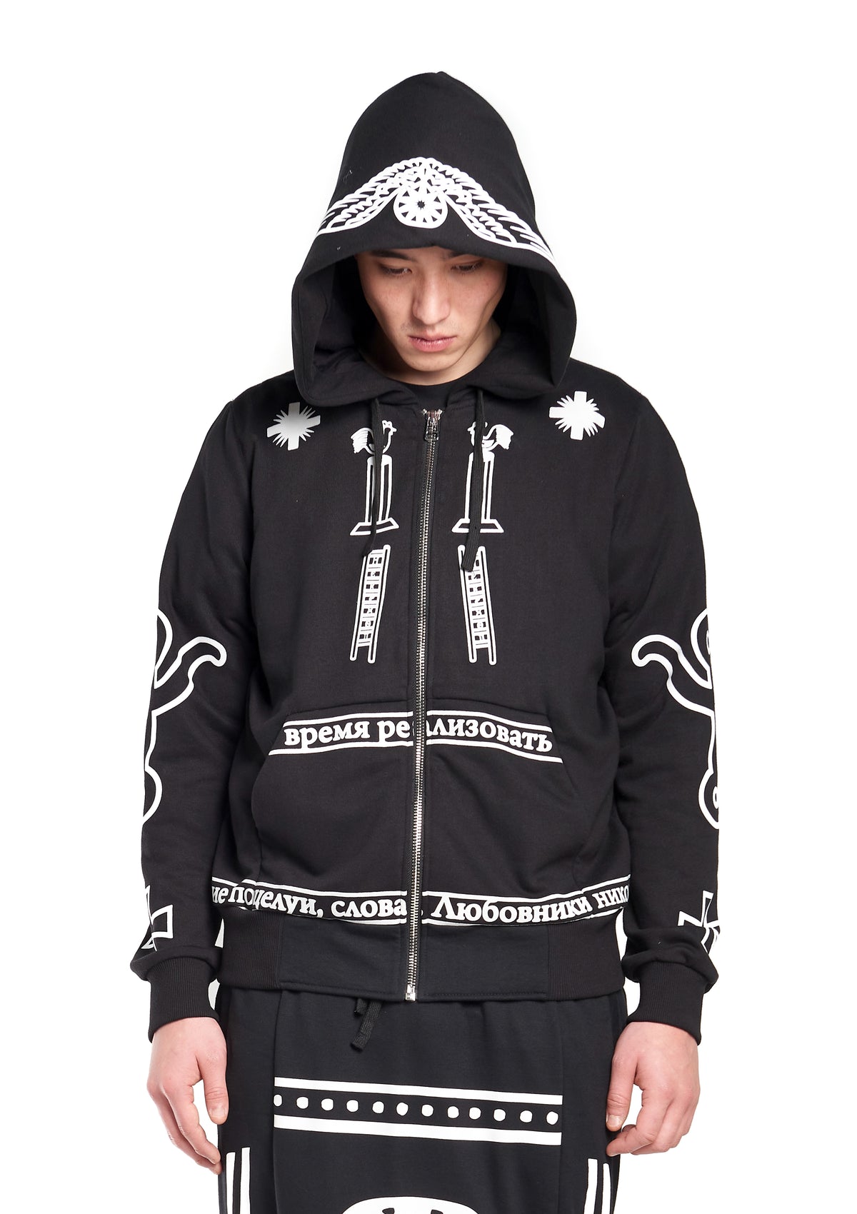 【SATIIIZ】Keijeun track nylon sweatshirt Zik Ethnic Track Nylon Pants - satiiiz