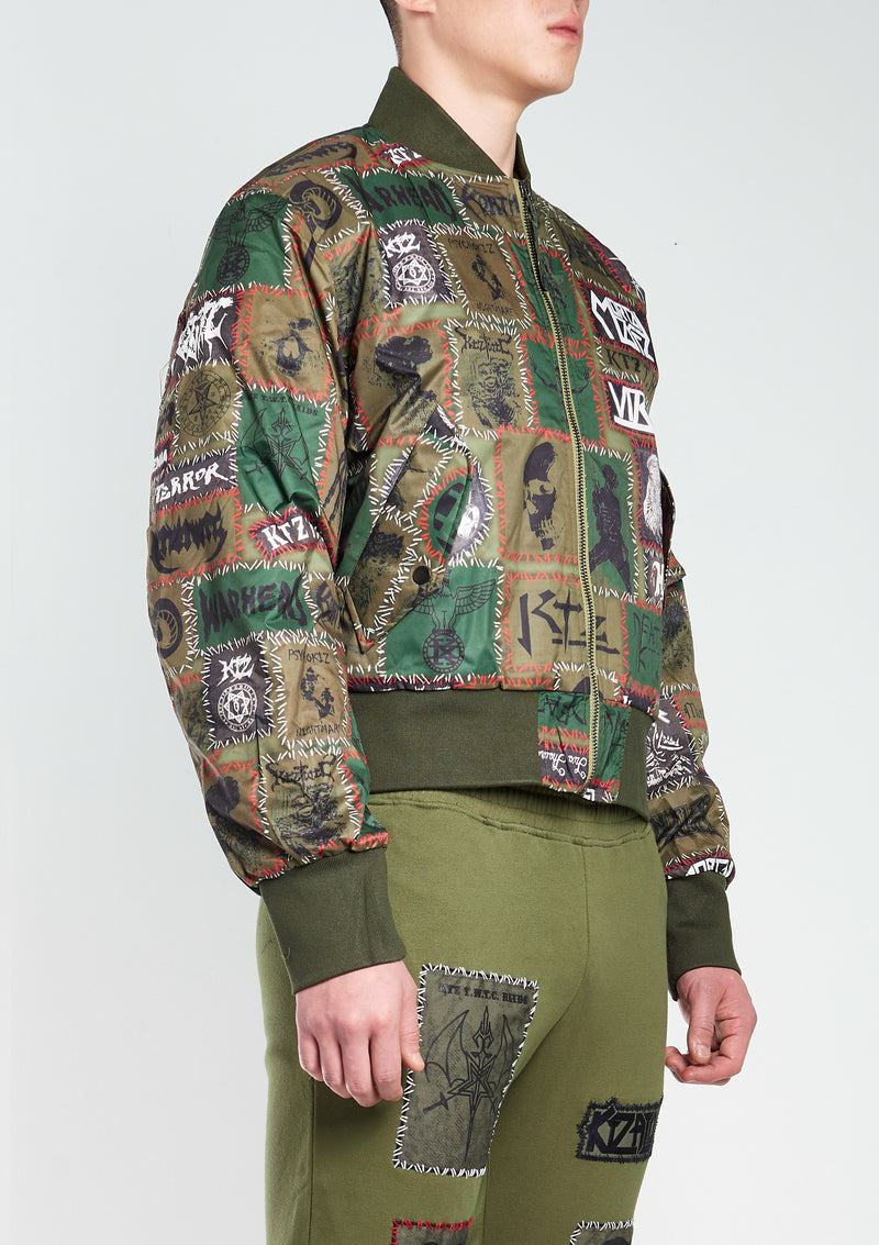 monster patch bomber jacket